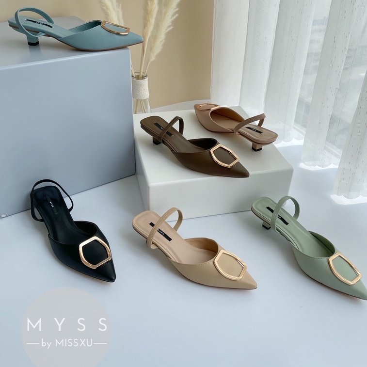 Giày nữ mũi nhọn phối khoen 3 cm thời trang MYSS - CG202
