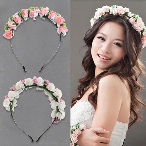Băng đô cài tóc đính hoa cho cô dâu