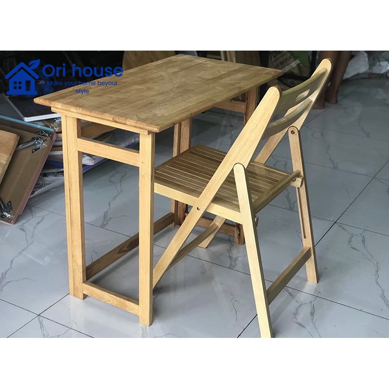 Bàn học sinh cao gỗ cao su gấp gọn tiện dụng - Nội Thất Ori