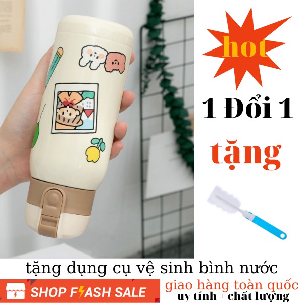 Bình đựng nước cho bé INOX 304 loai tốt có dây dung tích 360ml