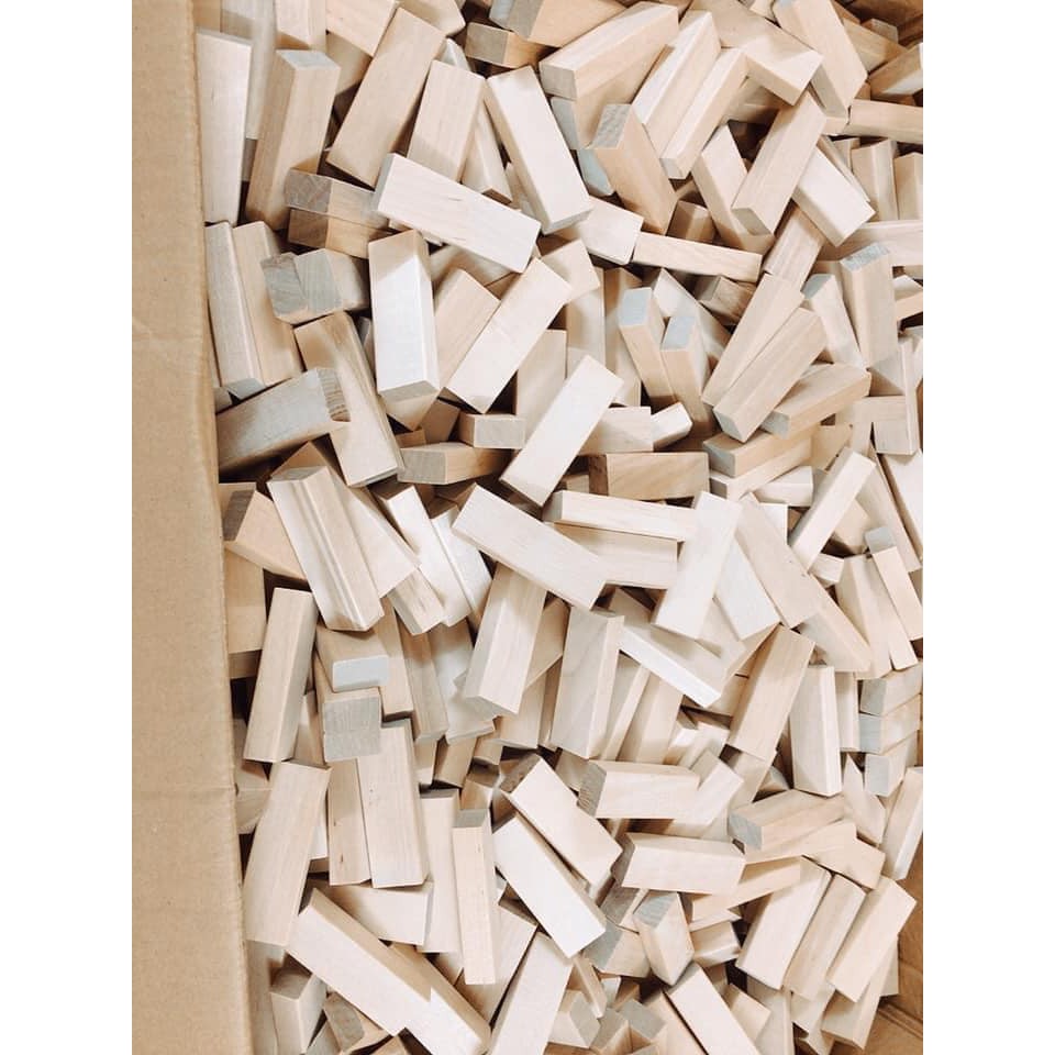 Thanh gỗ Bạch Dương, JenGa, Xếp Hình DOMINO 1kg 55-60 tấm  giúp trẻ vui chơi sáng tạo