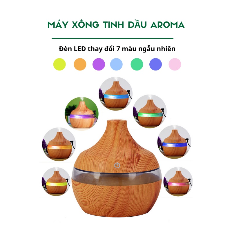Máy xông tinh dầu phun sương Aroma 330ml: máy khuếch tán tinh dầu tỏa hương tạo độ âm cho ngôi nhà, khử khuẩn đuổi muỗi