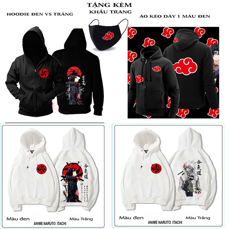 HOT 💥 Áo Naruto 🎁 BST ÁO KHOÁC ÁO HOODIE HÌNH ITACHI UCHIHA, SASUKE SENPAI , NARUTO ANIME KÈM QUÀ TẶNG 💖