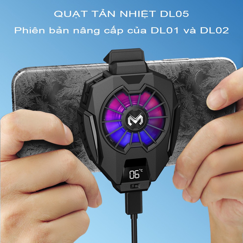 Quạt tản nhiệt gaming làm mát cho điện thoại SIDOTECH Memo DL01 Cổng Lightning/TypeC / Tản nhiệt nhanh 2 chế độ làm lạnh