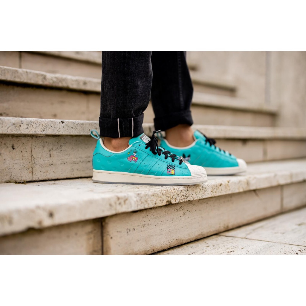 Giày thể thao nữ chính hãng Adidas Superstar Arizona phối màu xanh