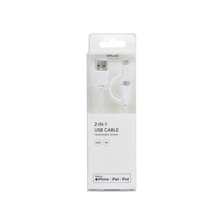 Cáp dữ liệu USB Miniso 2 trong 1 cho Apple:White