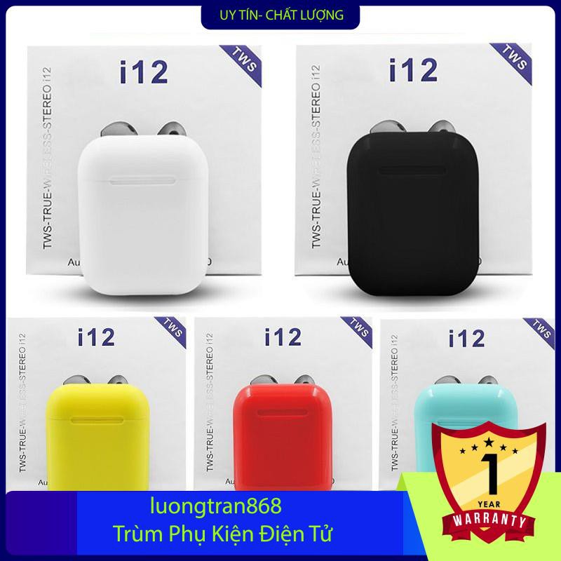 Tai Nghe Bluetooth blutooth Không dây i12 Inpods 12 giống Airpods dùng cho iphone, android có mic chống ồn giá rẻ