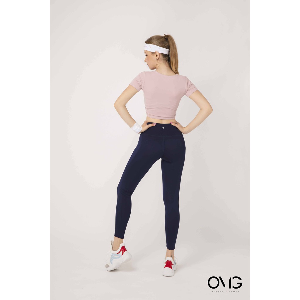 Áo tập Nữ OMG Sport kiểu croptop xoắn eo- màu Hồng - BG082_PK