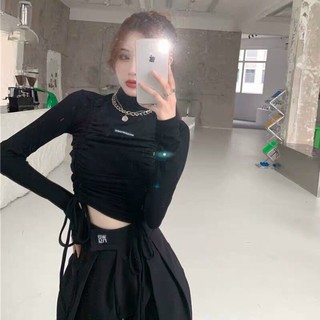 Áo kiểu tay dài dây rút 2 bên