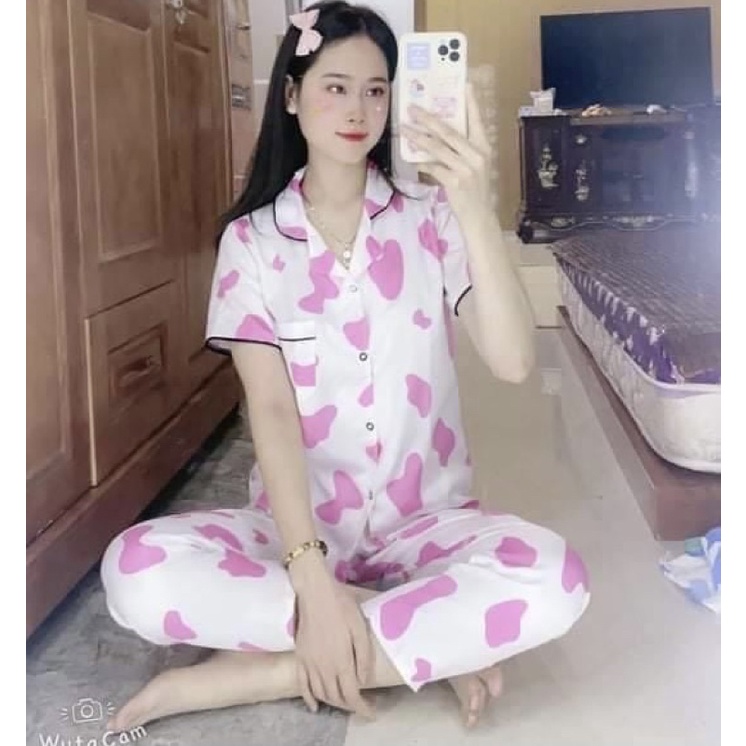 Đồ bộ pijama tay ngắn quần dài Kate freesize&lt;60kg