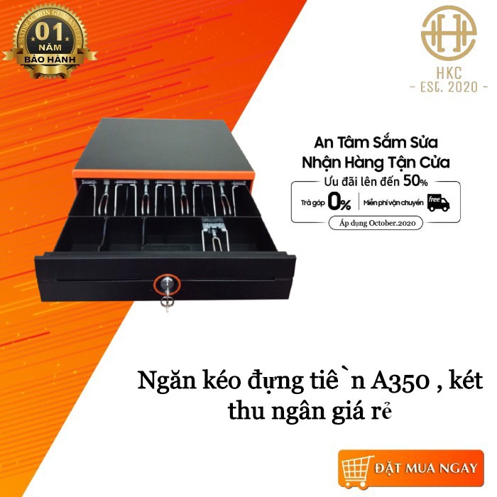 Ngăn kéo đựng tiền HKTECH HK358 , két thu ngân giá rẻ