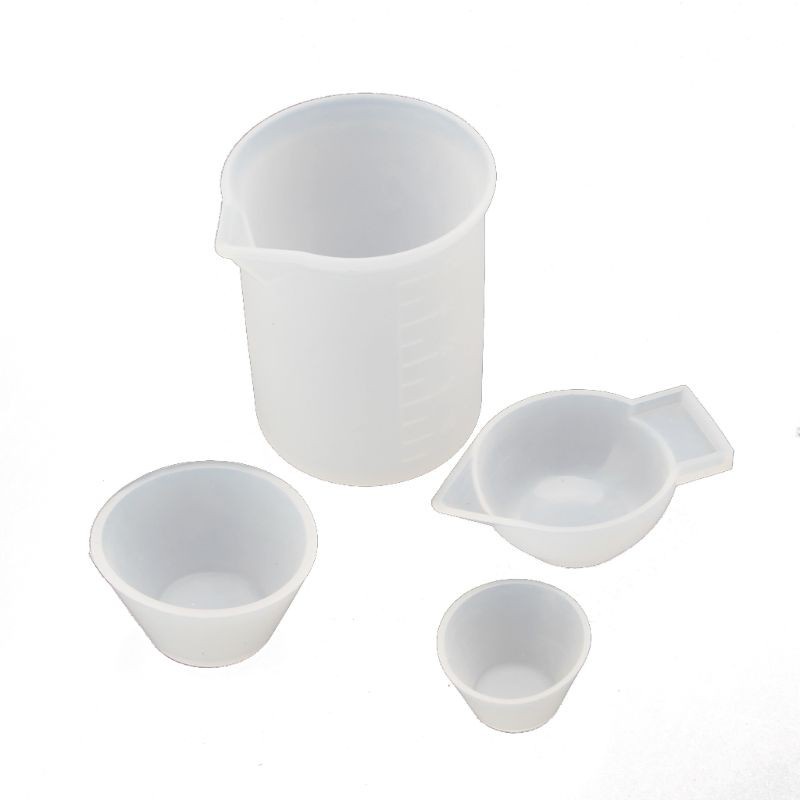 Bộ 4 cốc đo lường bằng silicone 100ml 10ml