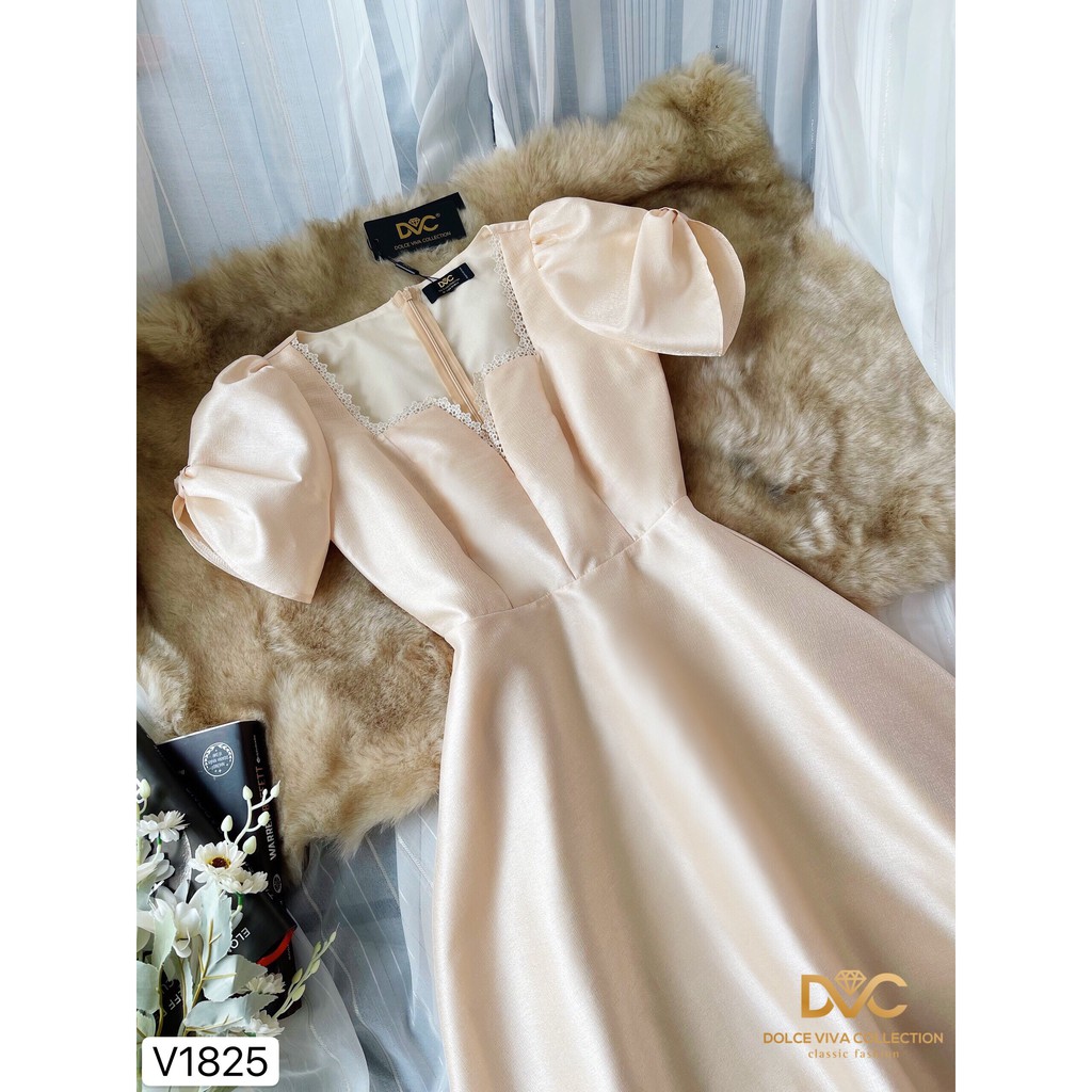 Váy be tafta xòe thiết kế V1825 - Đẹp Shop DVC - Kèm ảnh thật trải sàn do shop tự chụp | BigBuy360 - bigbuy360.vn