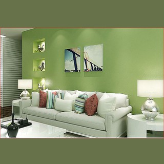 1 cuộn dài 5m ngang 60cm giấy dán tường nhám trơn màu xanh lá mạ, có keo sẵn,lau được khi bẩn