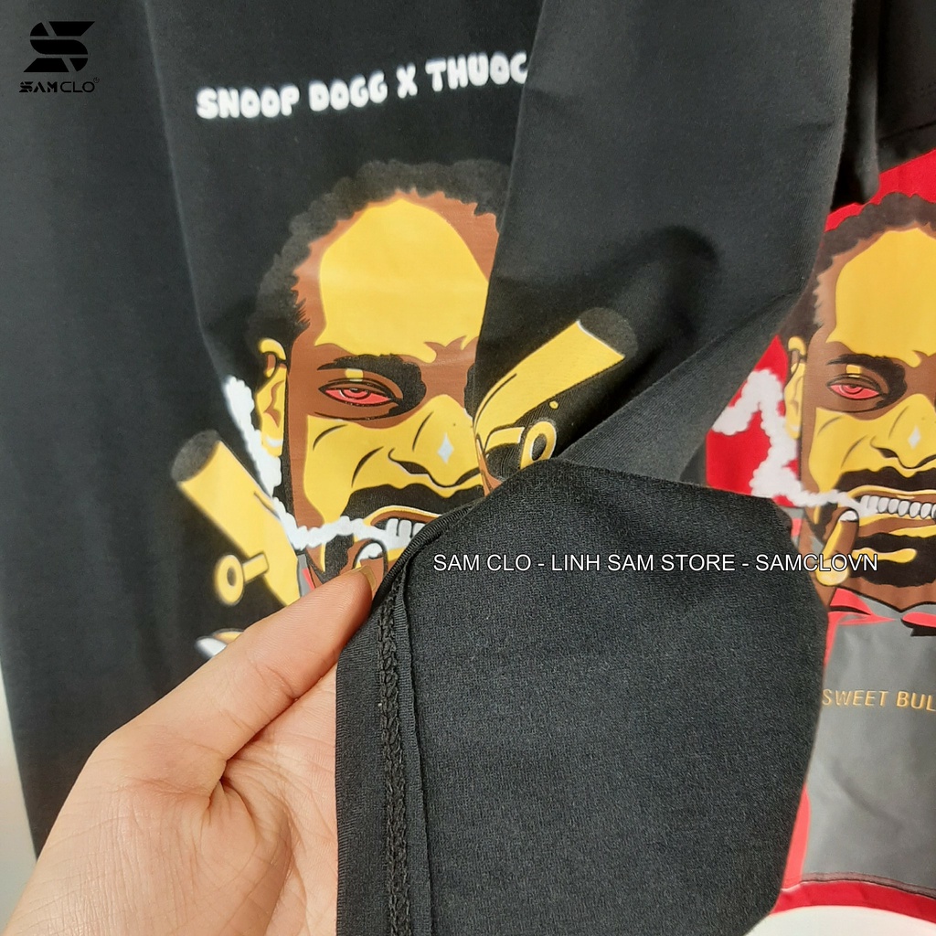 Áo thun Unisex nam nữ form rộng tay lỡ SAM CLO - mặc cặp, nhóm, lớp in hình SNOOP DOGG x THUOC LAO | BigBuy360 - bigbuy360.vn
