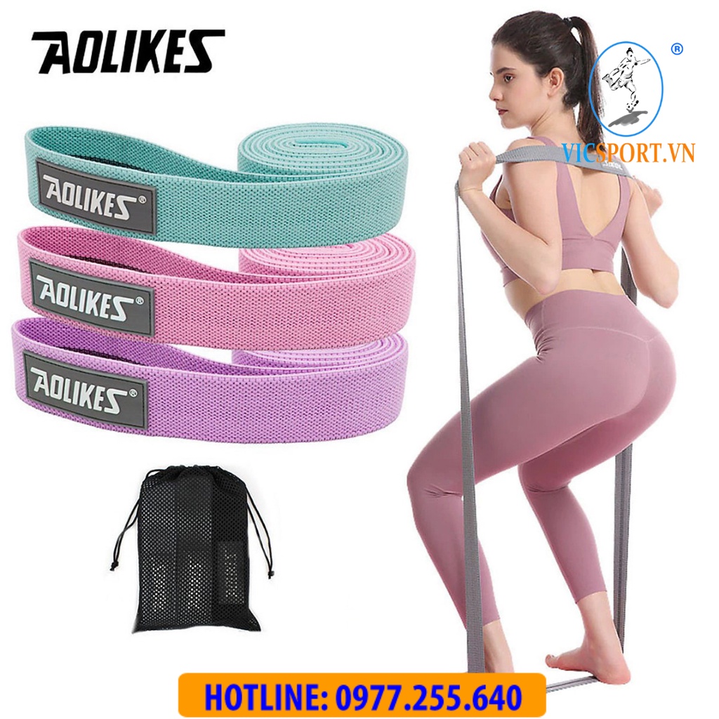 Dây kháng lực Aolikes 3606 (bộ 3 dây) - Tập Cơ Mông Đùi Chân( Chính Hãng) - Vicsport