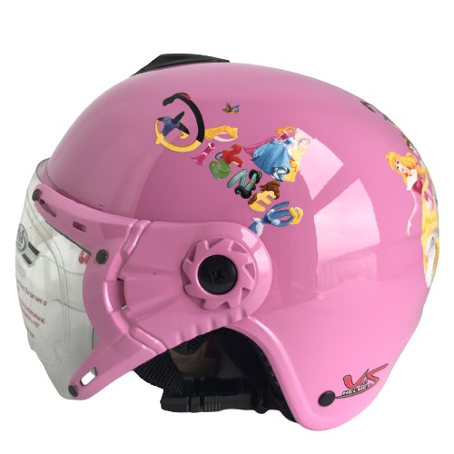 Mũ bảo hiểm trẻ em có kính - Siêu đáng yêu - V&amp;S Helmet - Dành cho bé gái từ 3 đến 6 tuổi - VS103KS - Hồng phấn Disney