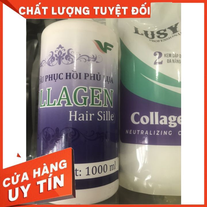 [chính hãng] tinh dầu phục hồi phủ lụa collagien HAIRSILLE  1000ML là dòng phục hồi hư tổn  pha uấn ,duỗi ,  nhuộm ,hấp