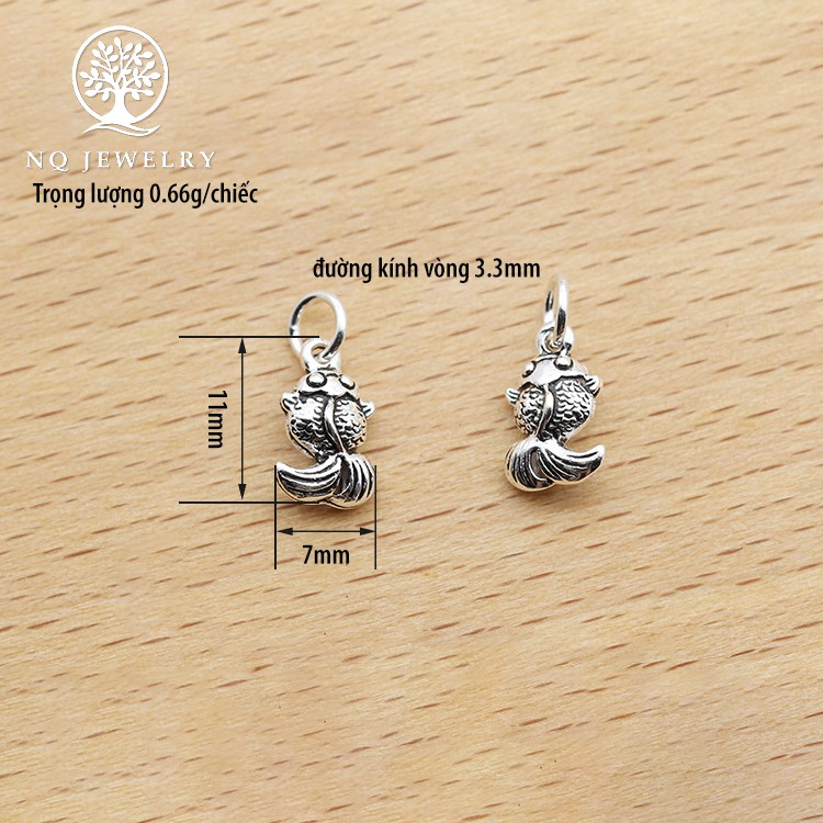Charm bạc hình cá vàng treo - NQ Jewelry
