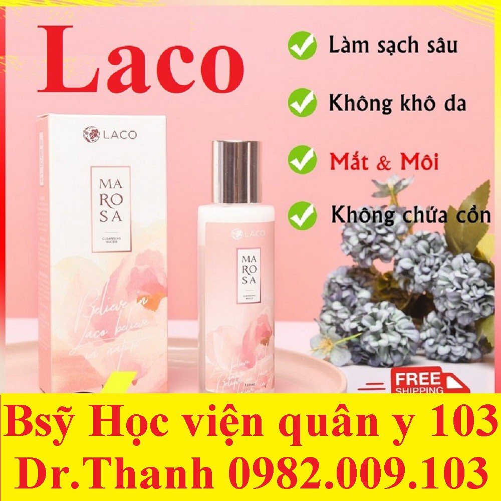 Nước tẩy trang Marosa LACO, dùng cho mọi loại da làm sạch sâu, dưỡng ẩm giúp da sáng trắng tự nhiên