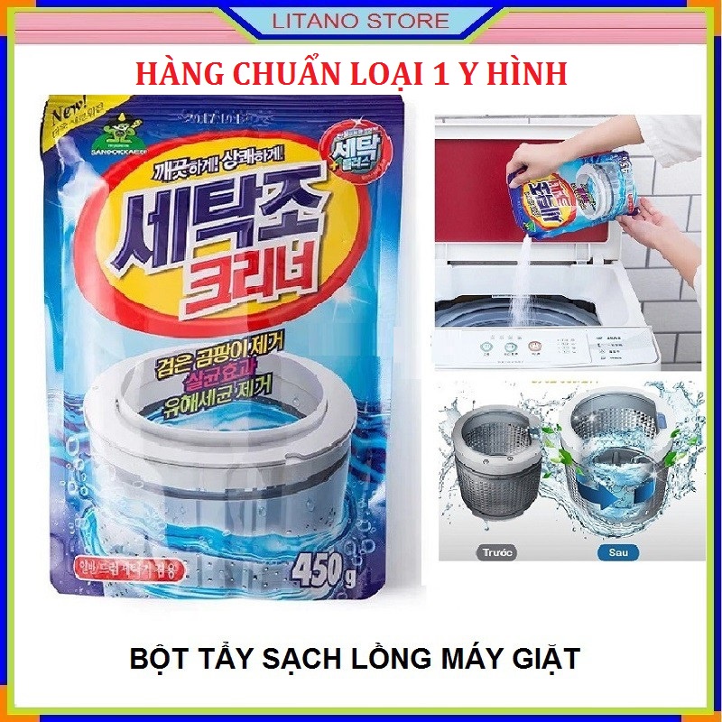 Bột Tẩy Vệ Sinh Lồng Máy Giặt Hàn Quốc Diệt Khuẩn Và Làm Sạch Lồng Máy Cửa Ngang Và Cửa Trên Hiệu Quả