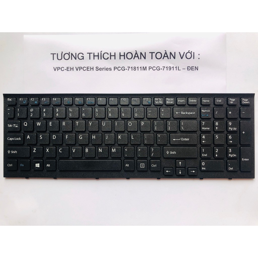 Bàn Phím Laptop SONY VPC-EH VPCEH Series PCG-71811M PCG-71911L Đen Hàng Mới 100% Bảo Hành 12 Tháng Toàn Quốc
