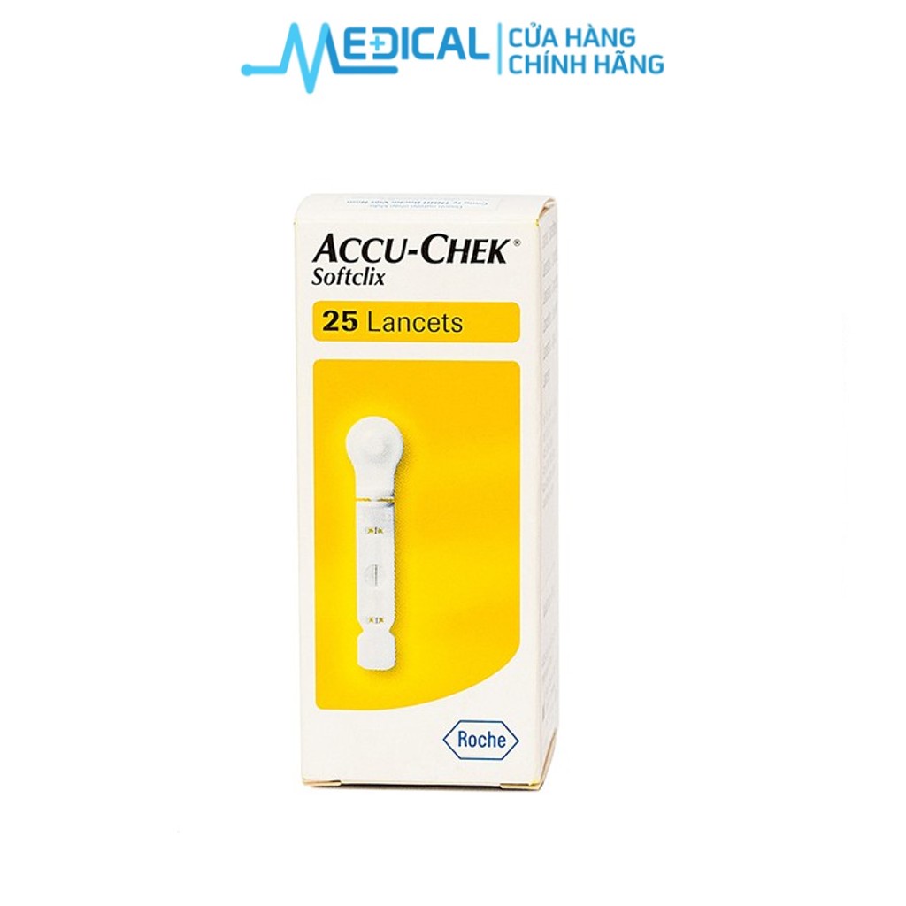 Kim lấy máu đầu dep máy đường huyết Accu-Chek Softclix dùng cho máy đường huyết &quot; Active và Intans &quot; Hộp 25 kim -MEDICAL