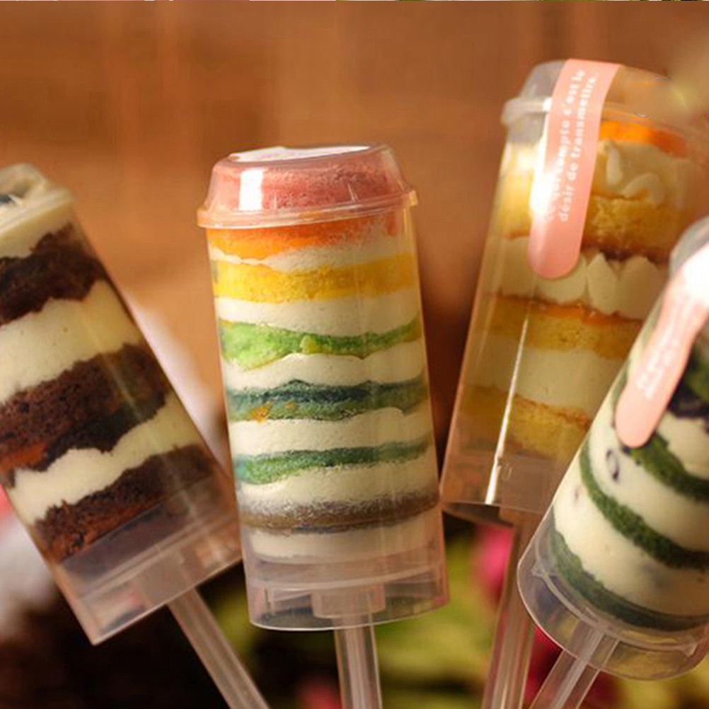 Set 30 Giá Đỡ Bánh Kem Hình Tròn Bằng Nhựa Trong Suốt Kèm Nắp Đậy Tiện Dụng