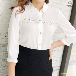 Áo Sơ mi lụa cổ sen thêu ngực_ELIMAZ-EA19.103