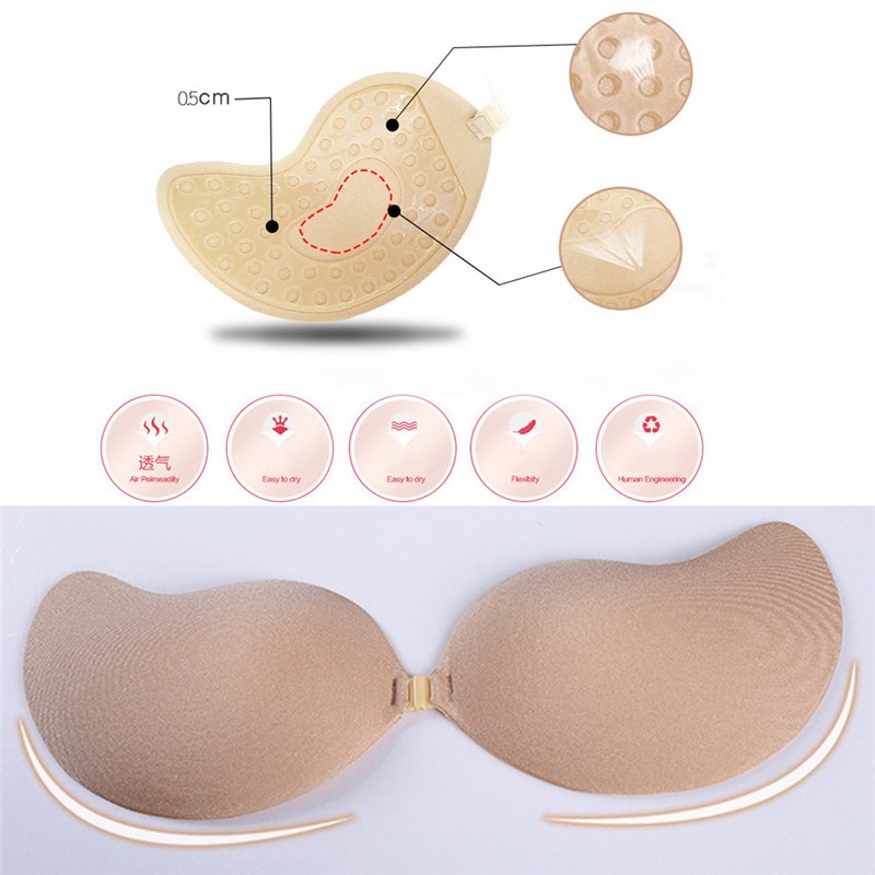Áo Ngực Silicone Không Dây Nâng Ngực Tự Dính Không Đường May Plus Size