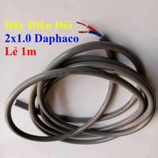 [DAPHACO] Dây Điện Đôi 2x1.0 - Lẻ 01 Mét Dây Pha Tròn Xám 2 Lớp Vỏ Bọc PVC