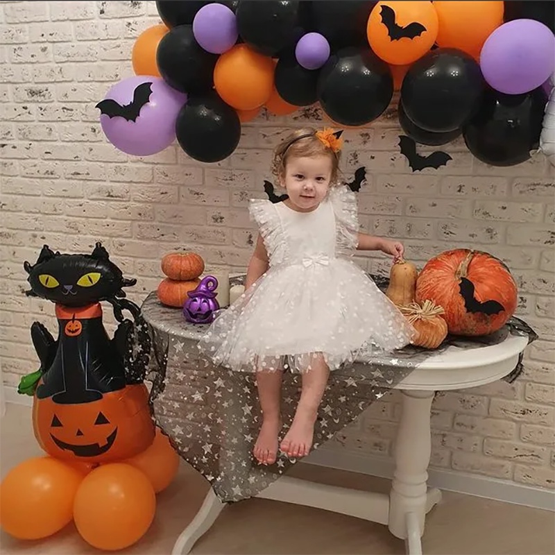 Bong Bóng Lá Nhôm Hình Quả Bí Ngô / Ma / Dơi Trang Trí Tiệc Halloween