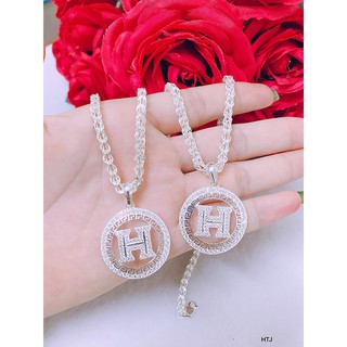 dây chuyền mặt chữ H bạc