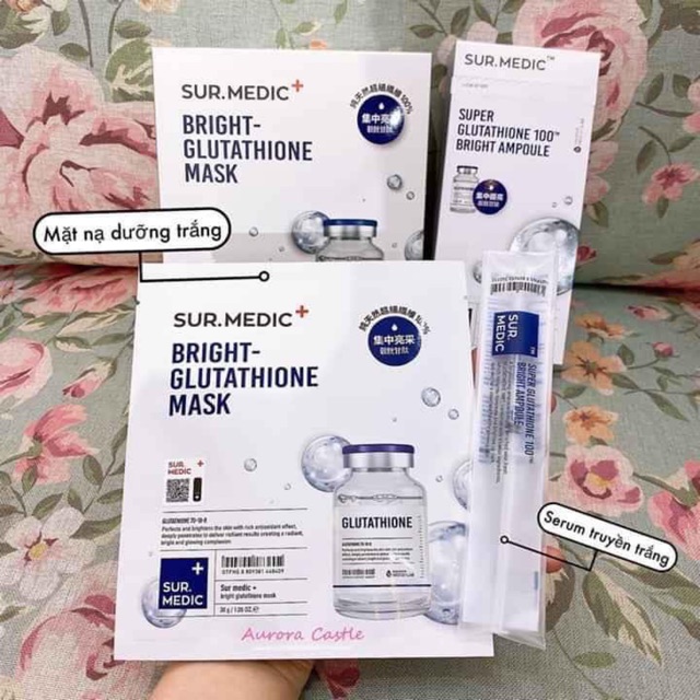 COMBO 1 MASK+ 1 SERUM SUR.MEDIC TRUYỀN TRẮNG GTHATIONE CHÍNH HÃNG