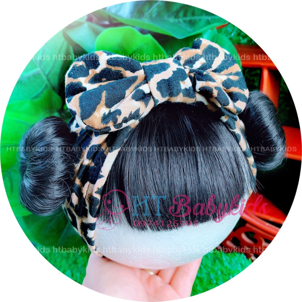 Combo Tóc Giả - Búi Tóc Giả NaTra Tóc Mái Băng Đô Cho Bé Gái Siêu Kute