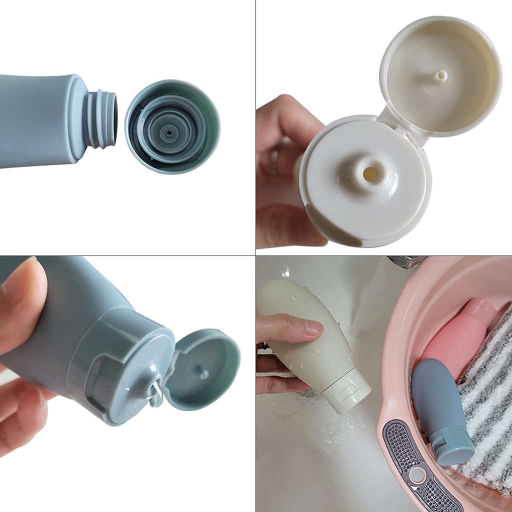 Bộ 3 Chai Silicone Chiết Dầu Gội / Sữa Tắm / Sữa Tắm / Sữa Dưỡng Tiện Dụng Cho Du Lịch