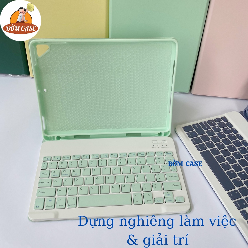 Bao da bàn phím có Ngăn đựng bút Silicon cực chất ốp ipad Gen 5,6,7,8,9,10 - Air 1,2,3,4,5 - Pro 11,9.7,10.5...BỜM CASE