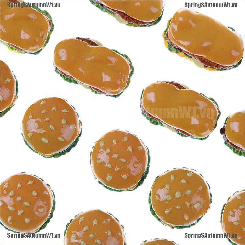 Bộ 2 mô hình bánh hamburger thiết kế trang trí nhà búp bê
