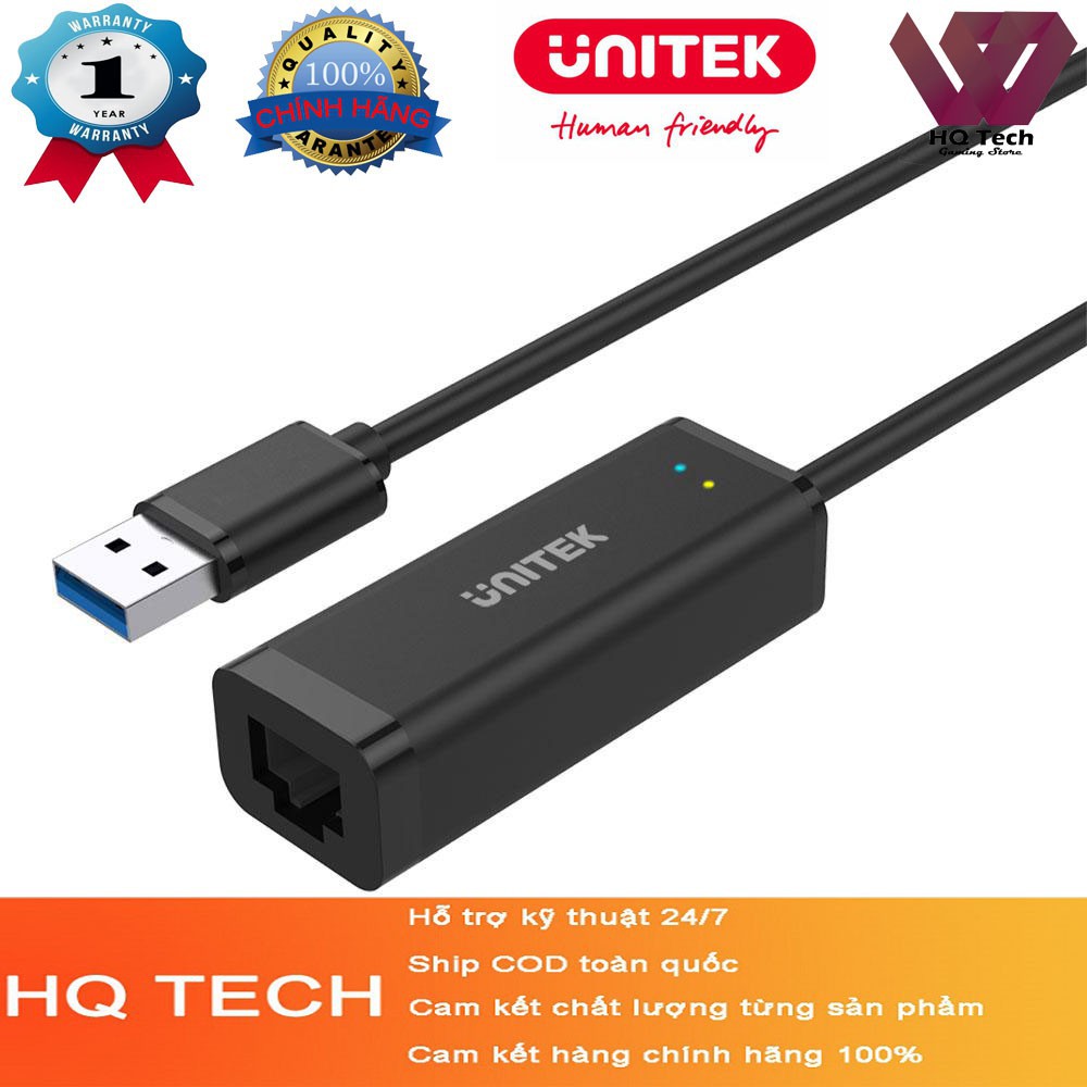 Cáp chuyển đổi USB 3.0 to LAN 10/100/1000 Gigabit Ethernet Unitek Y3470