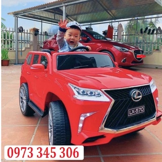 Ô tô điện trẻ em BABY-KID LEXUS 570 2 chế độ tự lái và remote, 2 chỗ ghế đôi, 4 động cơ lớn, ắc qui 12v (Đỏ-Trắng-Đen)