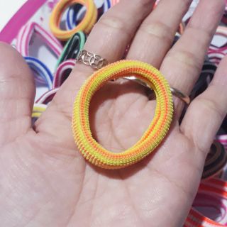 Sỉ túi 48 sợi thun cột tóc sọc màu(1×5cm)