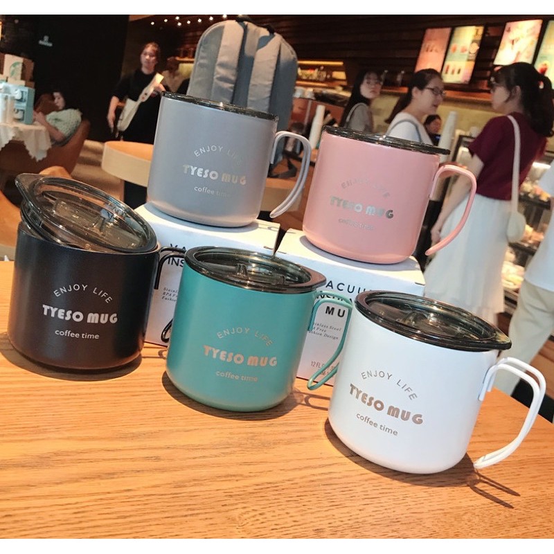 Ly Giữ Nhiệt Cafe Tyeso MUG 350ML + TICKER