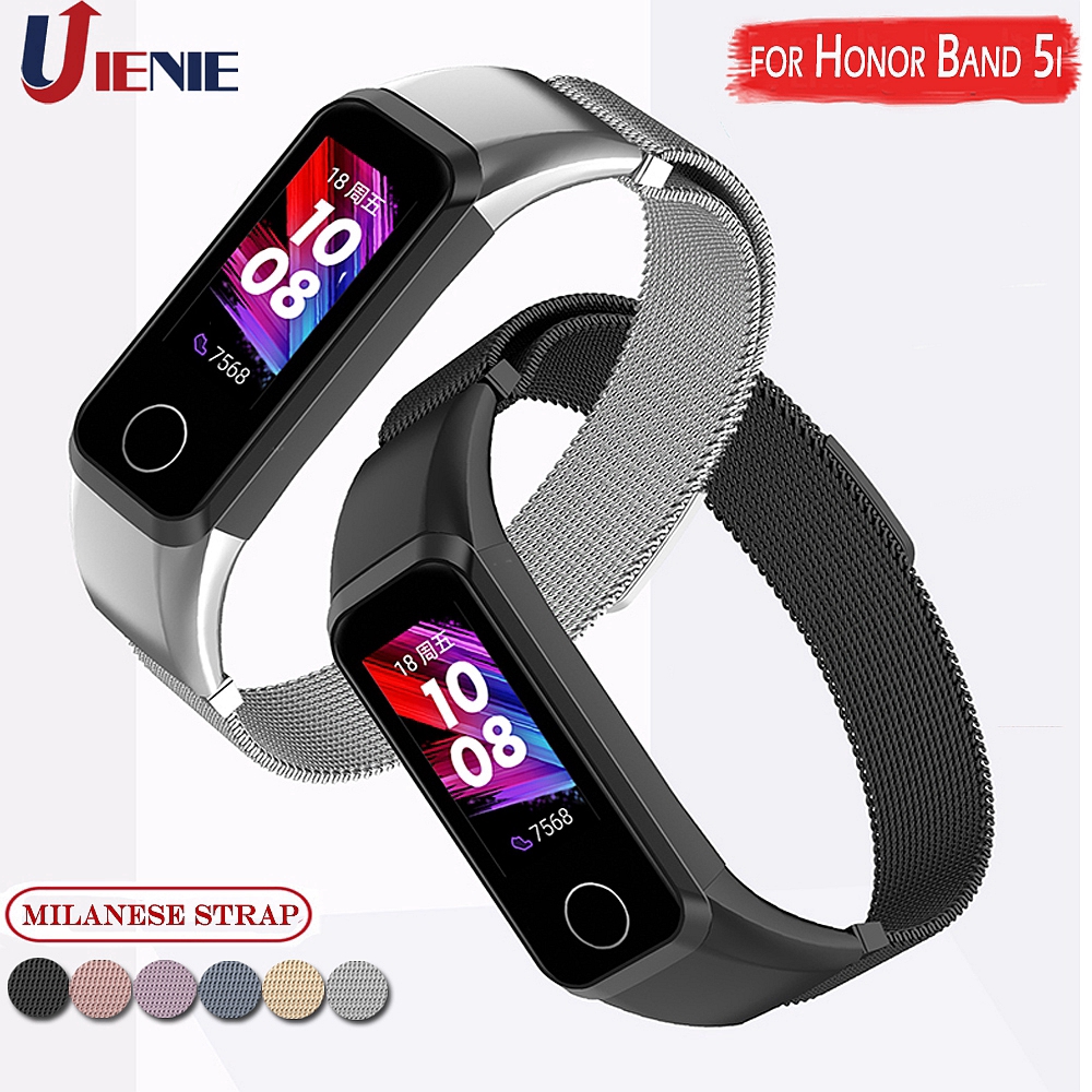 Dây Đeo Thay Thế Chất Liệu Kim Loại Dạng Lưới Cho Đồng Hồ Huawei Band 4 / Honor Band 5i
