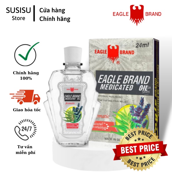 Dầu Gió Con Ó Mỹ Eagle Brand Medicated Oil Lavender 24 ml/ Dầu con ó trắng