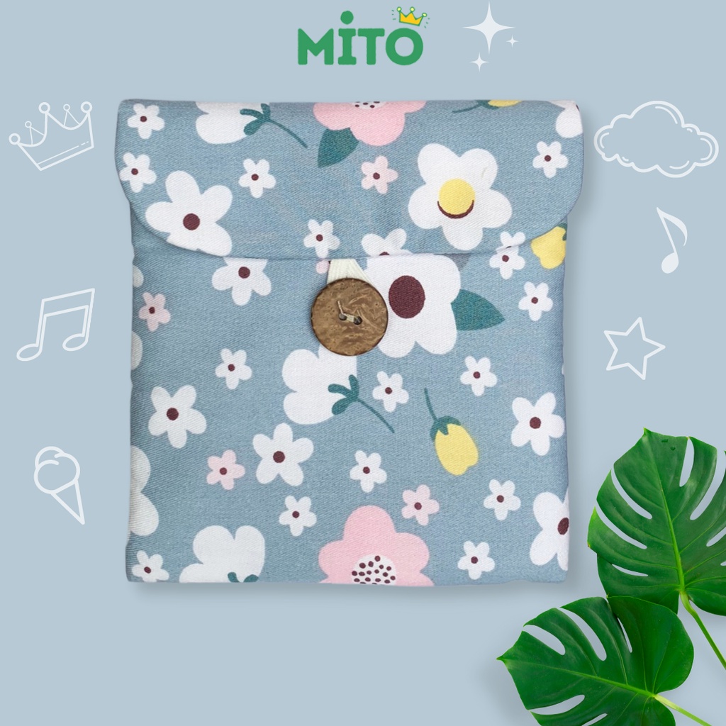 [15 Mẫu] Túi đựng băng vệ sinh Mito, ví đựng son môi, mỹ phẩm cỡ lớn 13x13cm 🇻🇳 Made in Việt Nam