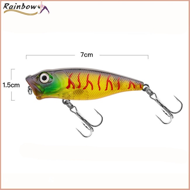 Mồi Câu Cá Giả Cứng 7cm 8.5g Kèm 2 Lưỡi Câu