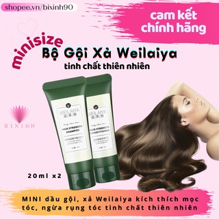 Bộ mini dầu gội gừng Weilaiya giảm rụng kích mọc tóc, Mini size (20ml) giúp chị em có mài tóc suông mượt dài đẹp hơn