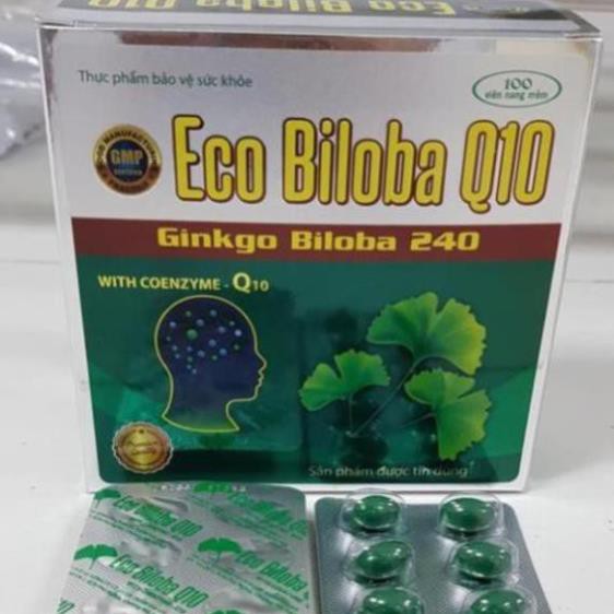 Eco biloba Q10 Viên uống bổ não HOẠT HUYẾT DƯỠNG NÃO (Ginkgo Biloba 240) chính hãng