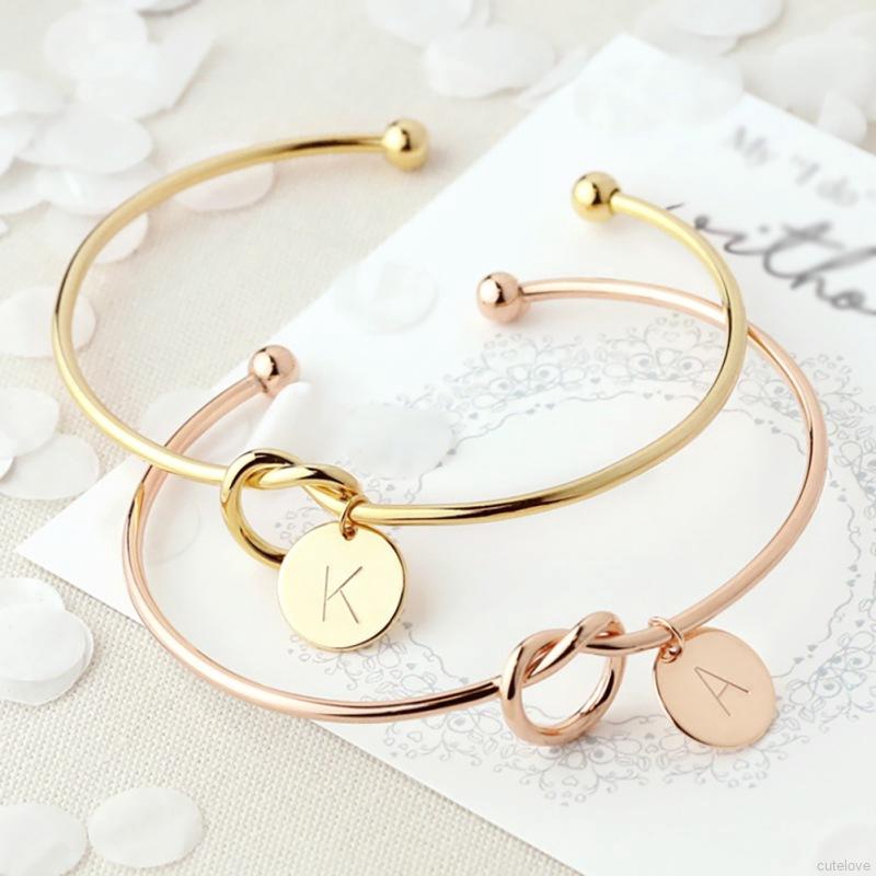 Vòng Tay Hợp Kim Mặt Chữ Cái Đơn Giản Thời Trang