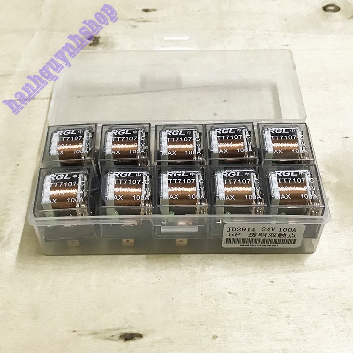 Hộp 10 Rơ Le 5 Chân 12V 100A Hoặc 24V 100A